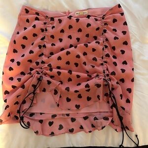 For Love and Lemons Pink Heart Skirt